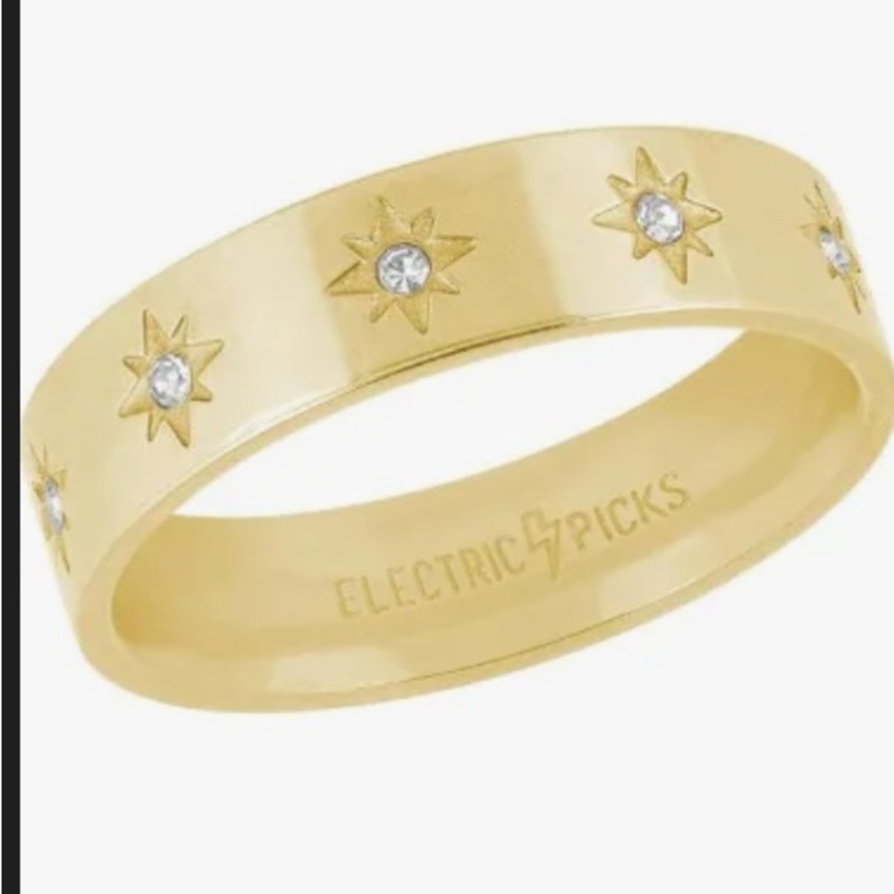 Electric Picks Gold Star Ring Size 6